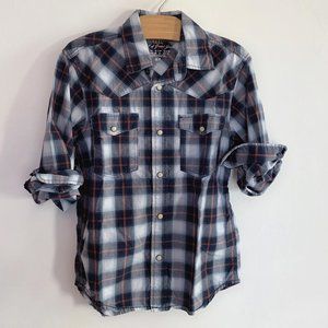 H&M Boys L/S Button Down Plaid Shirt, 8-9y